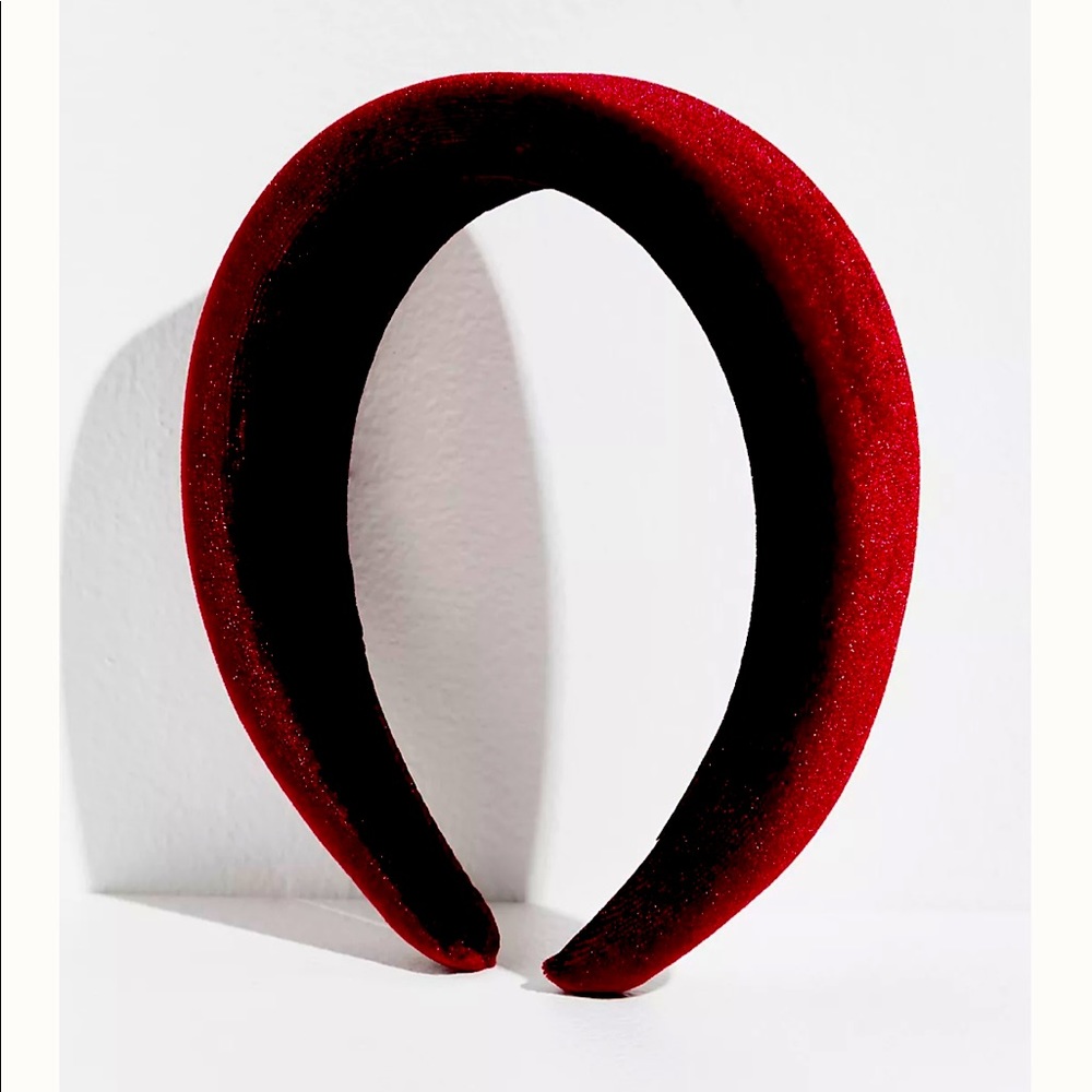 Burgundy velvet headband